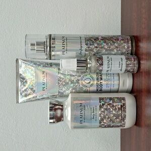 Bath & Body Works PLATINUM 4 Piece Moisturizing Body Care Bundle Gift Set